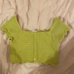 Green Zara Crochet Top